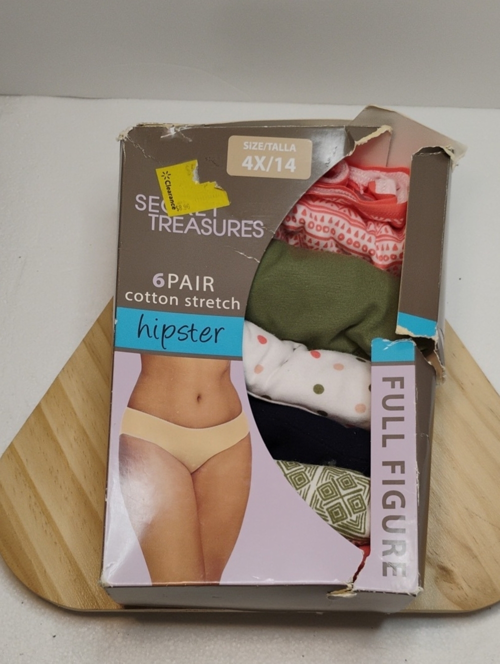 Secret Treasures Girls' 4X 6-Pack Cotton Stretch Hipster Underwear - Multicolor